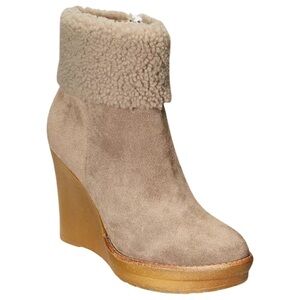 Ralph Lauren Shearling cuff Steph boot Taupe size 6 New